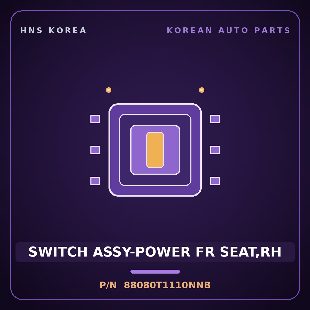 Genuine Mobis SWITCH ASSY-POWER FR SEAT,RH 88080T1110NNB for G80 2023 HNS Parts Korea