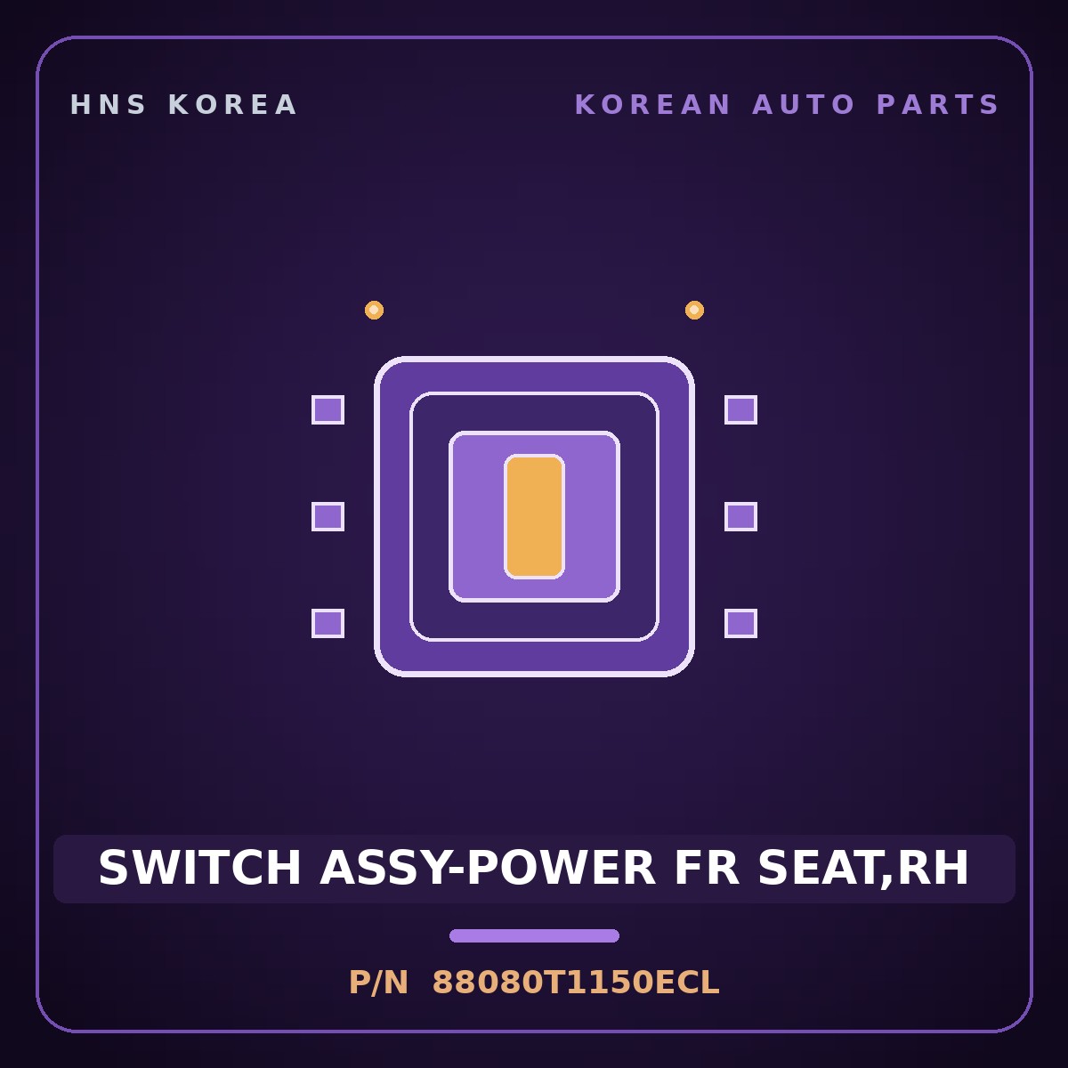 Genuine Mobis SWITCH ASSY-POWER FR SEAT,RH 88080T1150ECL for G80 2023 HNS Parts Korea