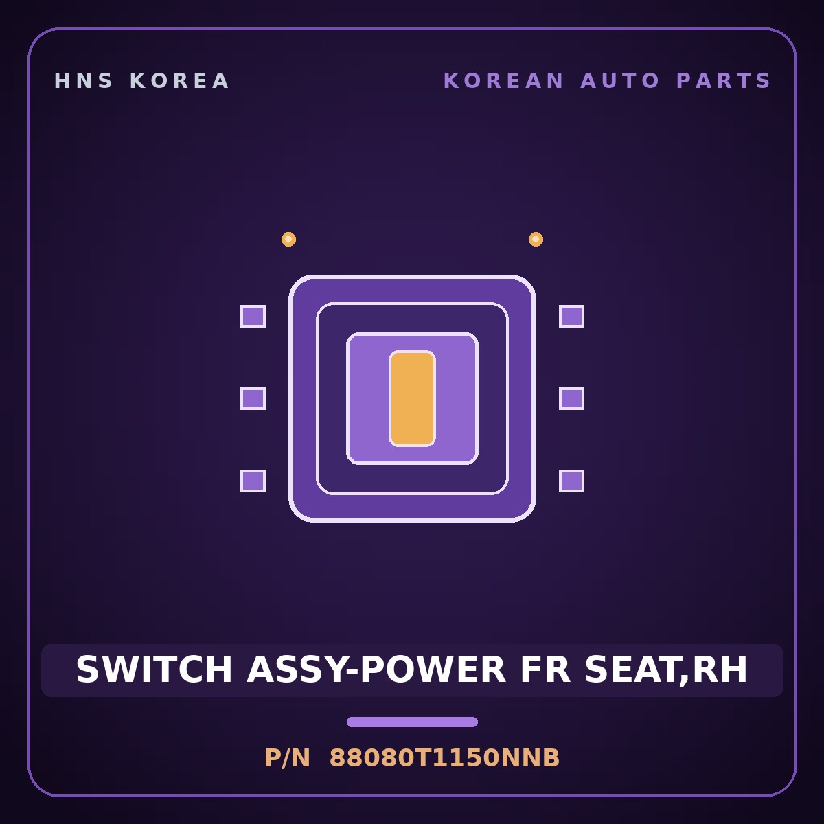 Genuine Mobis SWITCH ASSY-POWER FR SEAT,RH 88080T1150NNB for G80 2023 HNS Parts Korea