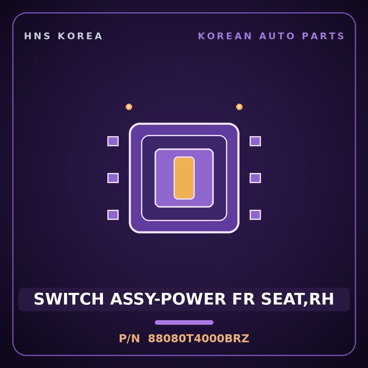 Genuine Mobis SWITCH ASSY-POWER FR SEAT,RH 88080T4000BRZ for G90 2022 HNS Parts Korea