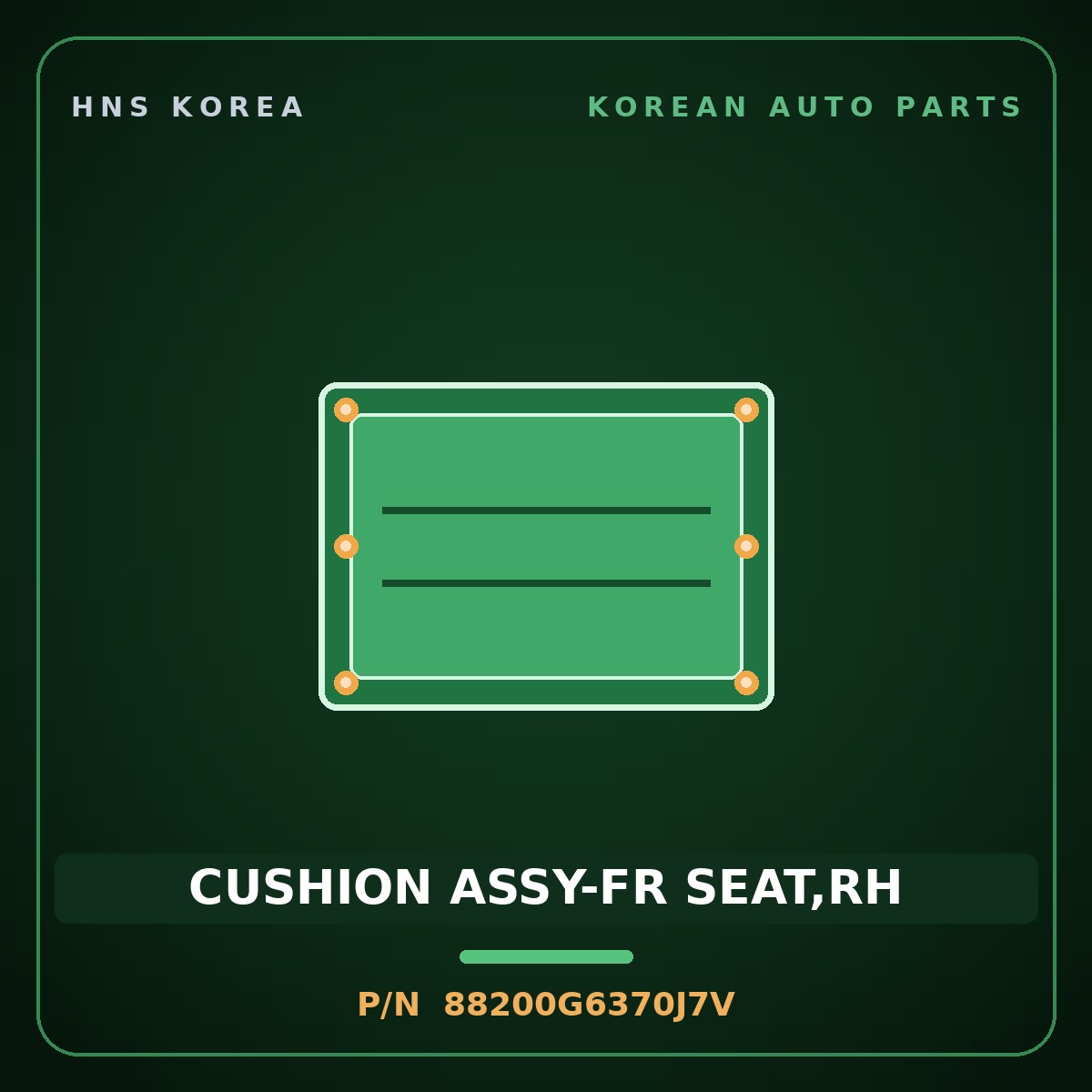 Genuine Mobis CUSHION ASSY-FR SEAT,RH 88200G6370J7V for Morning 2020 HNS Parts Korea