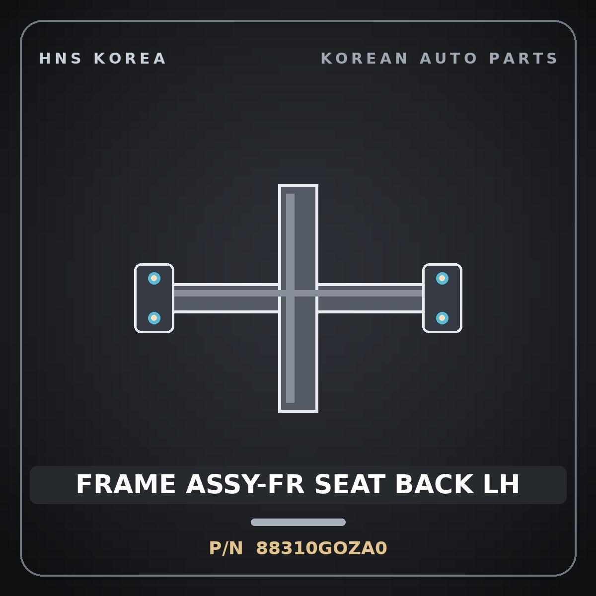 Genuine Mobis FRAME ASSY-FR SEAT BACK LH 88310GOZA0 for IONIQ 2024 HNS Parts Korea