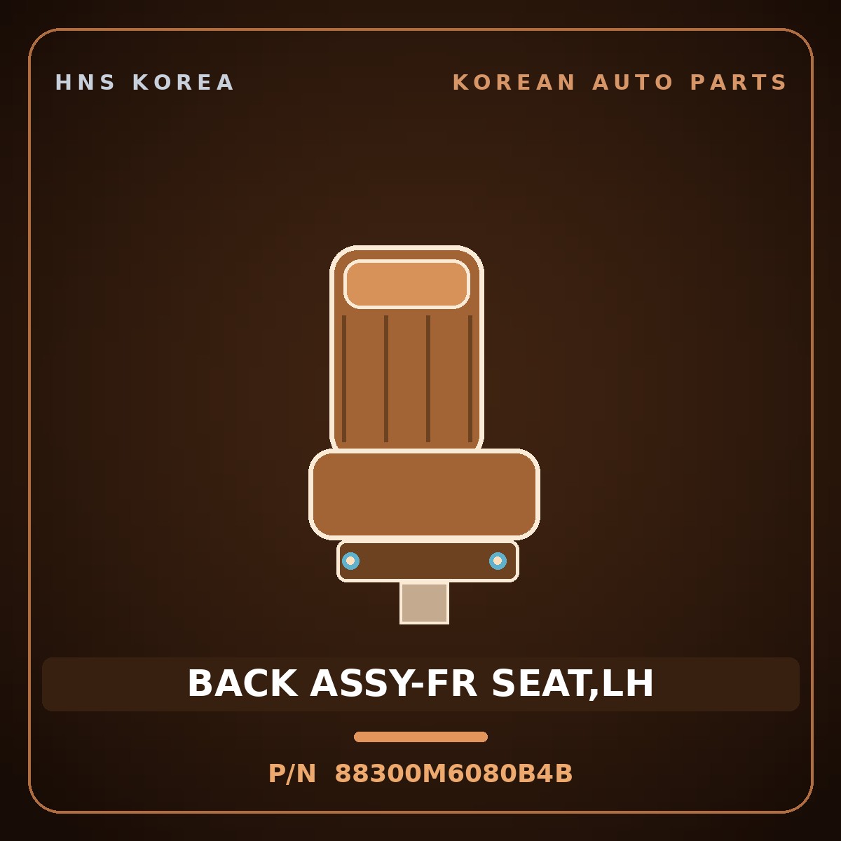 Genuine Mobis BACK ASSY-FR SEAT,LH 88300M6080B4B for K3 2018 HNS Parts Korea