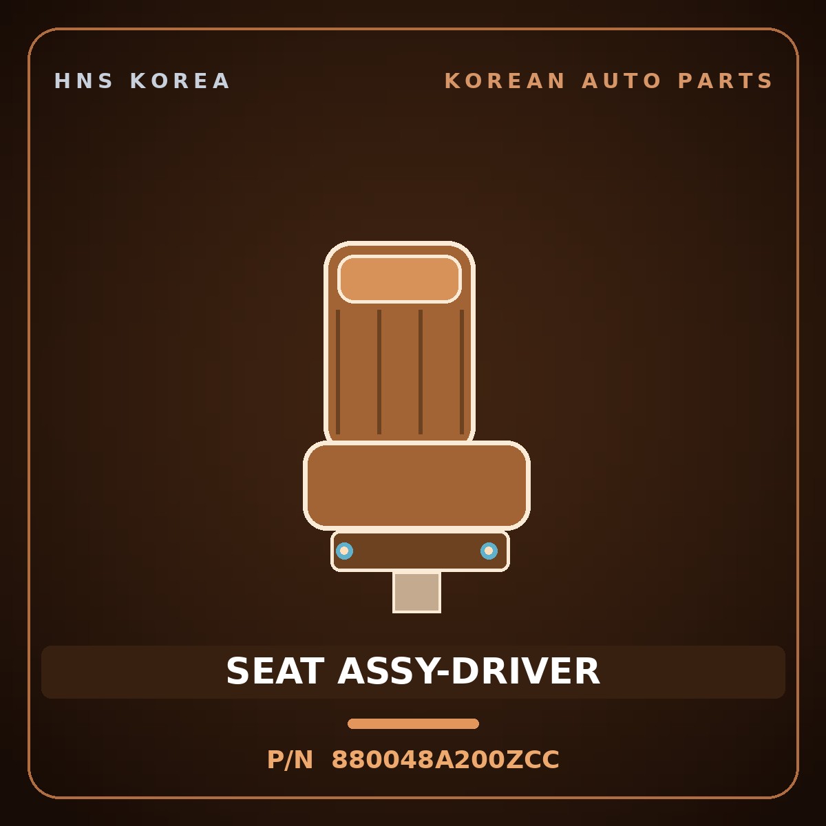 Genuine Mobis SEAT ASSY-DRIVER 880048A200ZCC for Aero Queen 2000 HNS Parts Korea