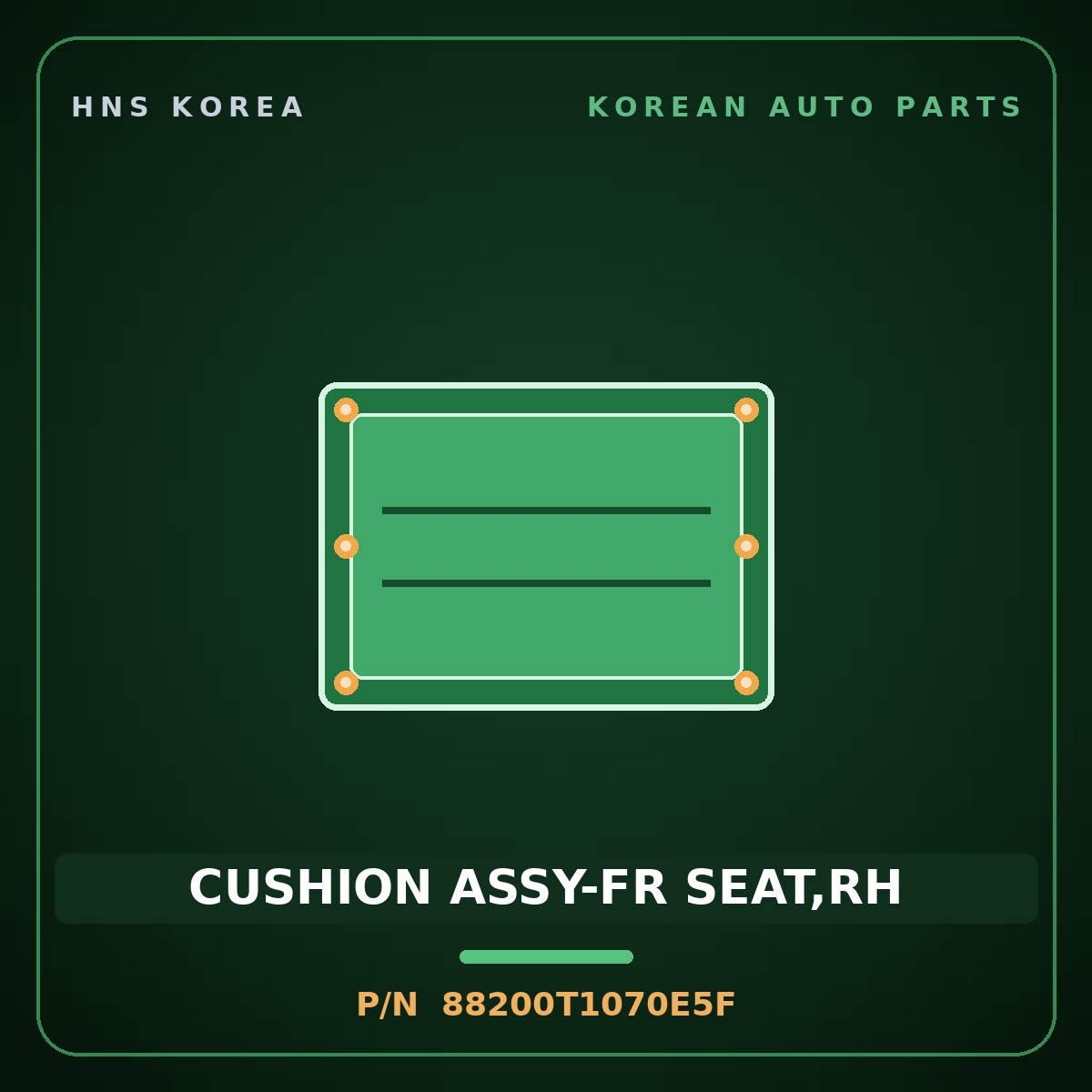 Genuine Mobis CUSHION ASSY-FR SEAT,RH 88200T1070E5F for G80 2023 HNS Parts Korea