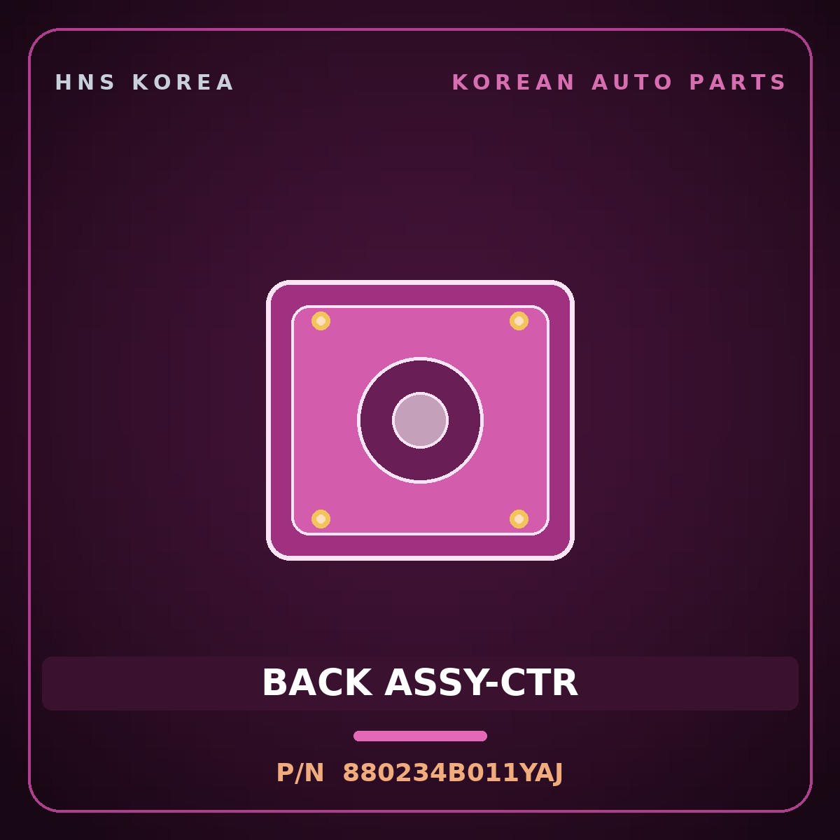 Genuine Mobis BACK ASSY-CTR 880234B011YAJ for Porter 1996 HNS Parts Korea