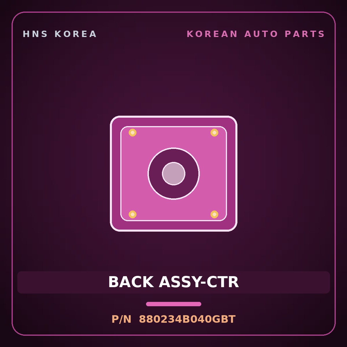 Genuine Mobis BACK ASSY-CTR 880234B040GBT for Porter 1996 HNS Parts Korea