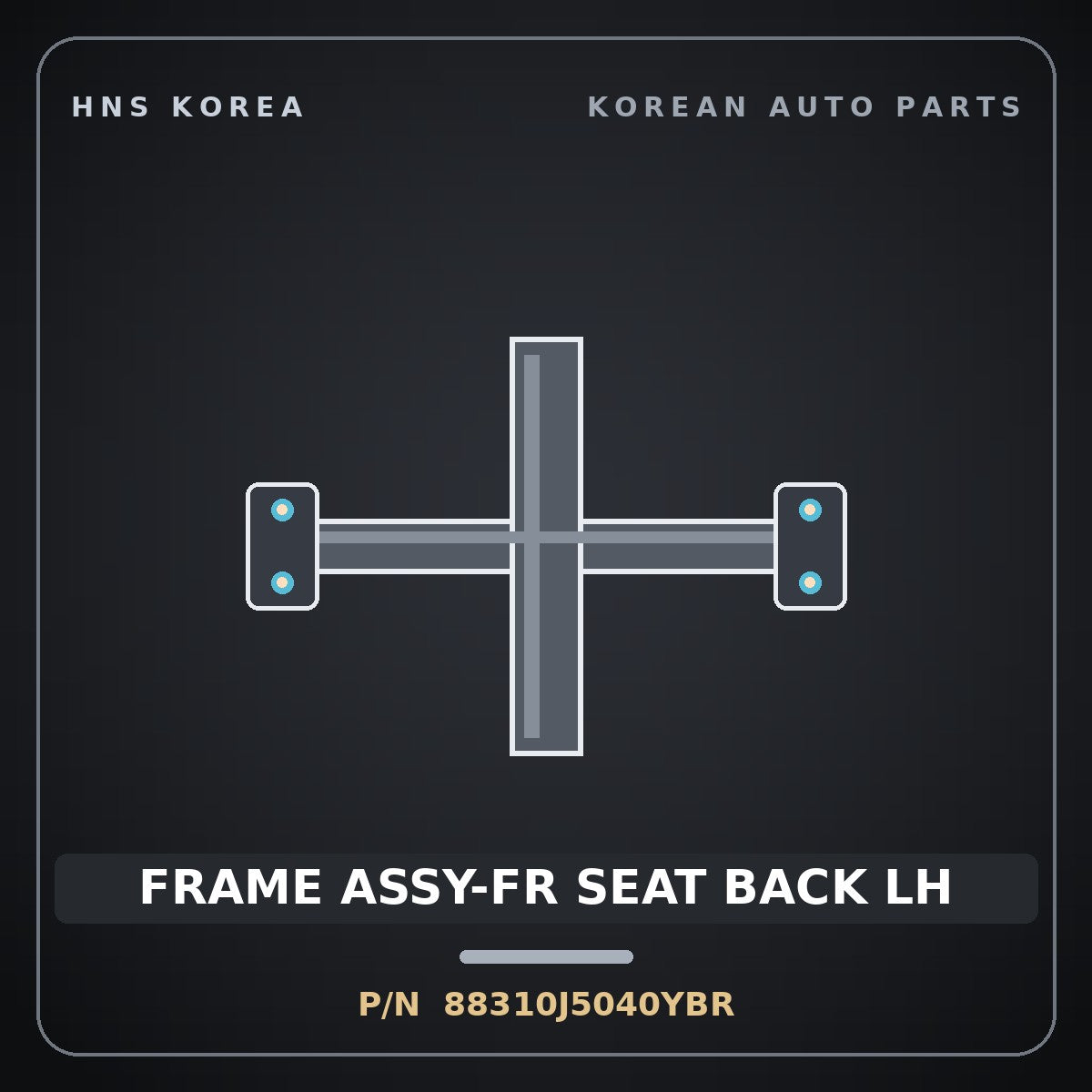 Genuine Mobis FRAME ASSY-FR SEAT BACK LH 88310J5040YBR for Stinger 2017 HNS Parts Korea