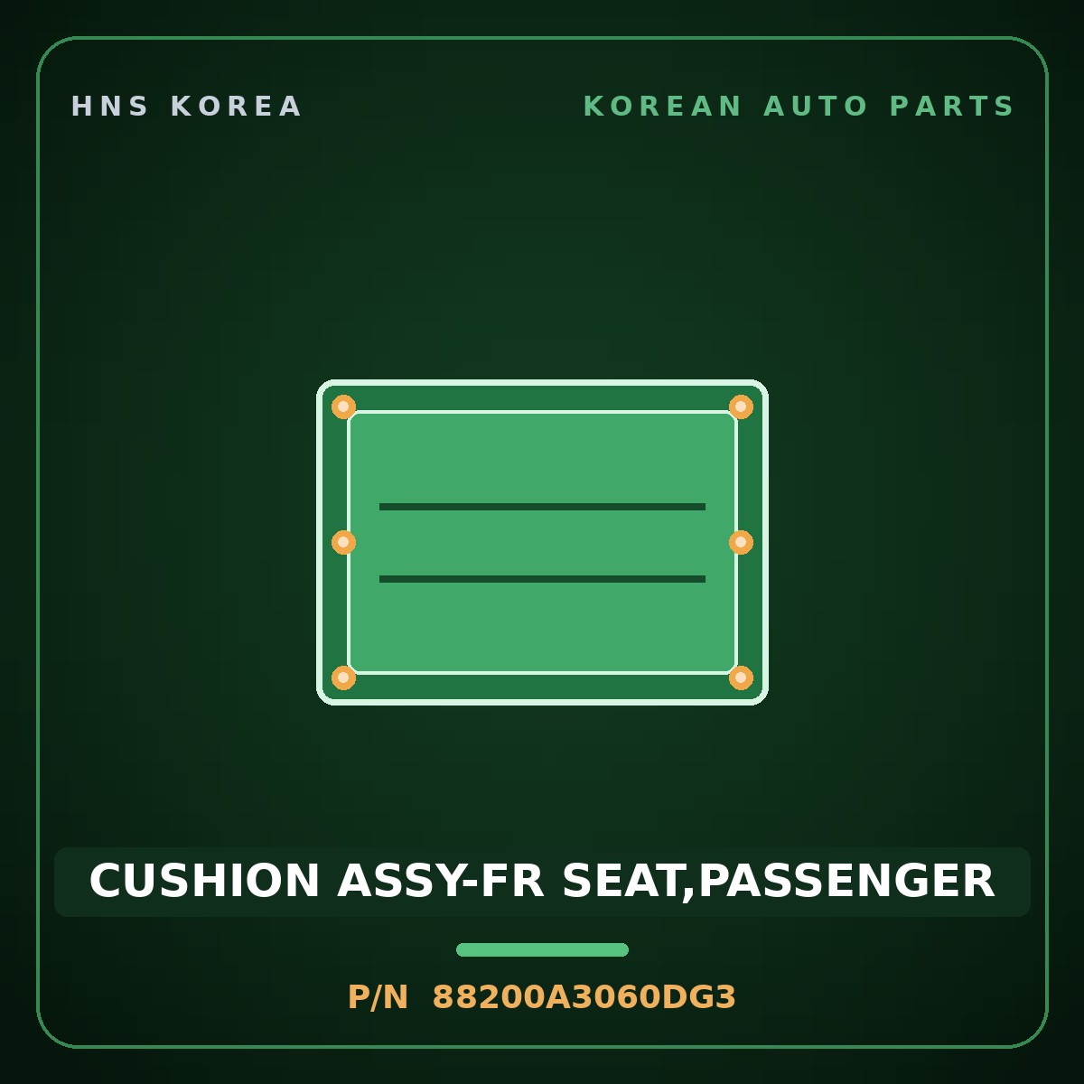 Genuine Mobis CUSHION ASSY-FR SEAT,PASSENGER 88200A3060DG3 for Ray 2011 HNS Parts Korea