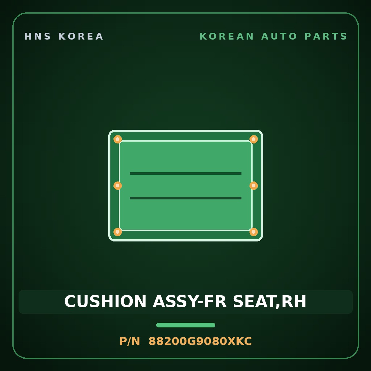 Genuine Mobis CUSHION ASSY-FR SEAT,RH 88200G9080XKC for G70 2017 HNS Parts Korea