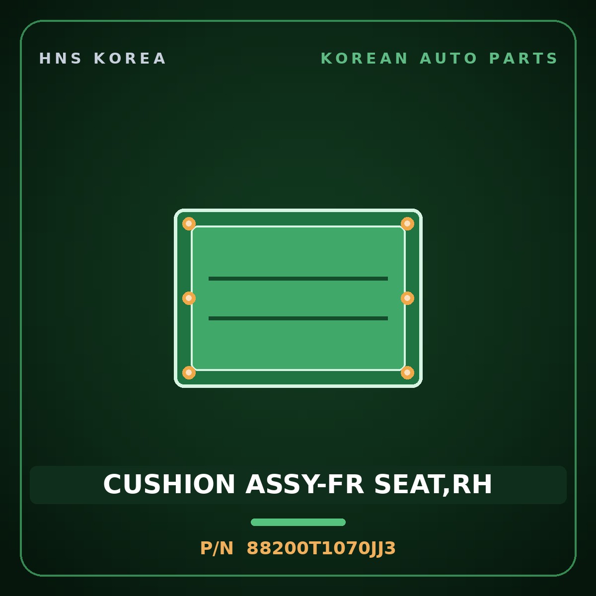 Genuine Mobis CUSHION ASSY-FR SEAT,RH 88200T1070JJ3 for G80 2020 HNS Parts Korea