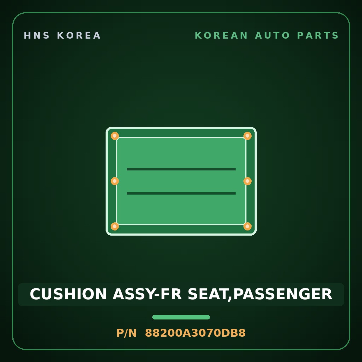 Genuine Mobis CUSHION ASSY-FR SEAT,PASSENGER 88200A3070DB8 for Ray 2011 HNS Parts Korea