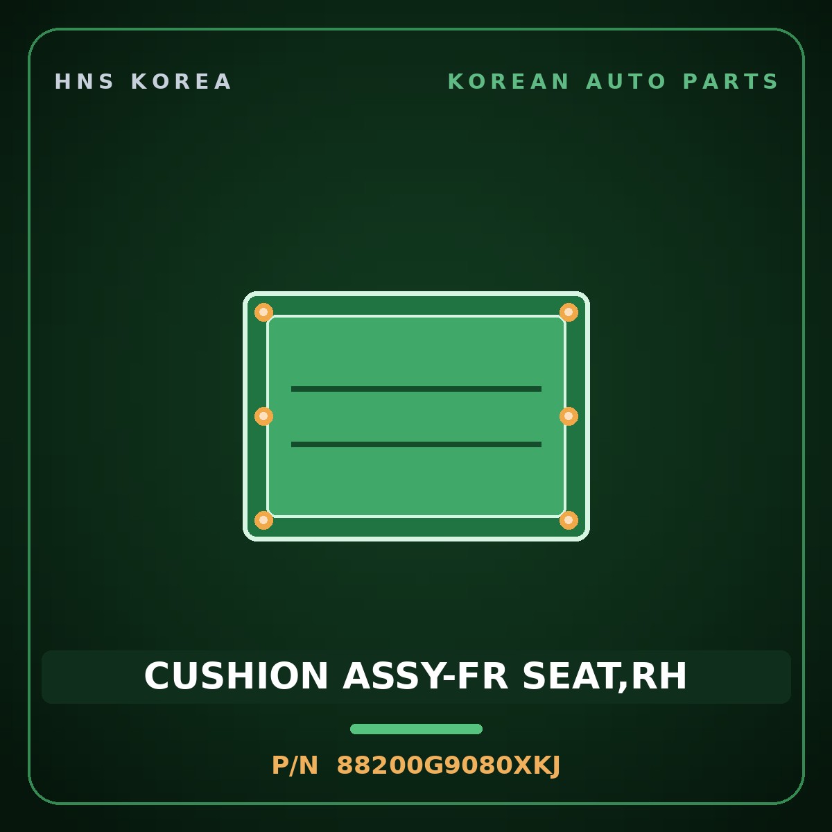 Genuine Mobis CUSHION ASSY-FR SEAT,RH 88200G9080XKJ for G70 2017 HNS Parts Korea