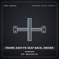 Genuine Mobis FRAME ASSY-FR SEAT BACK, DRIVER 883102S751 for Tucson 2010 HNS Parts Korea