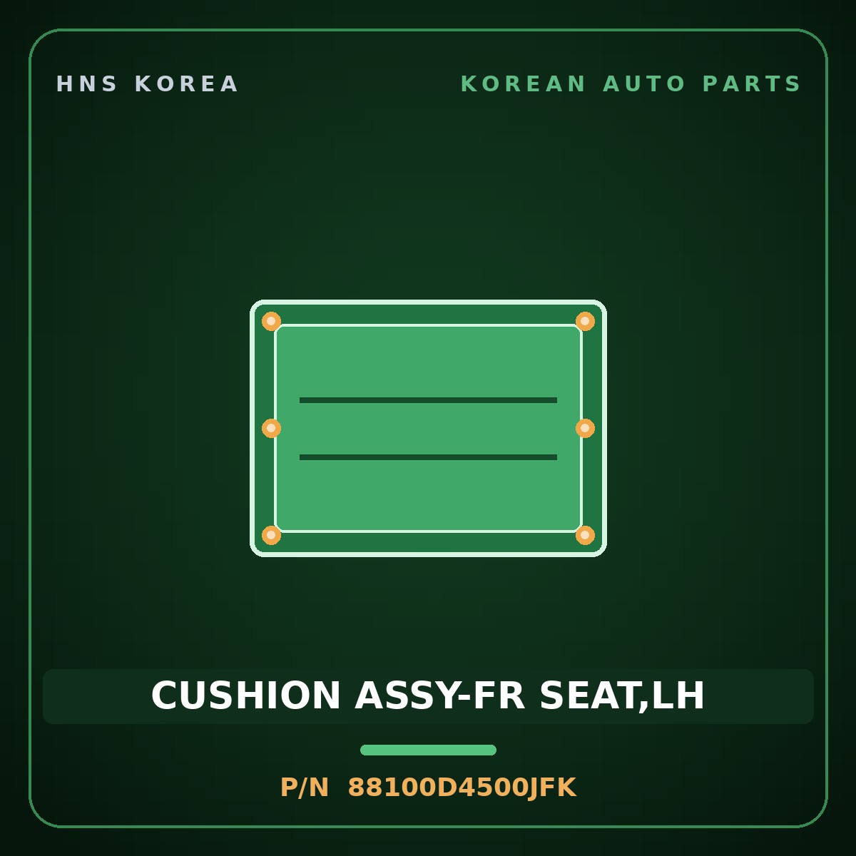 Genuine Mobis CUSHION ASSY-FR SEAT,LH 88100D4500JFK for K5 2016 HNS Parts Korea
