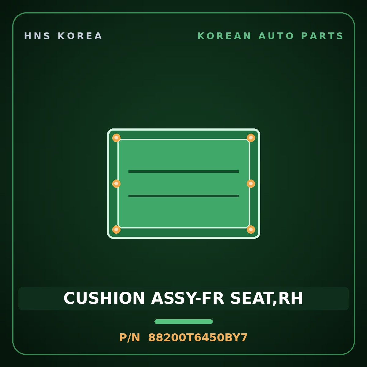 Genuine Mobis CUSHION ASSY-FR SEAT,RH 88200T6450BY7 for Genesis GV80 2024 HNS Parts Korea