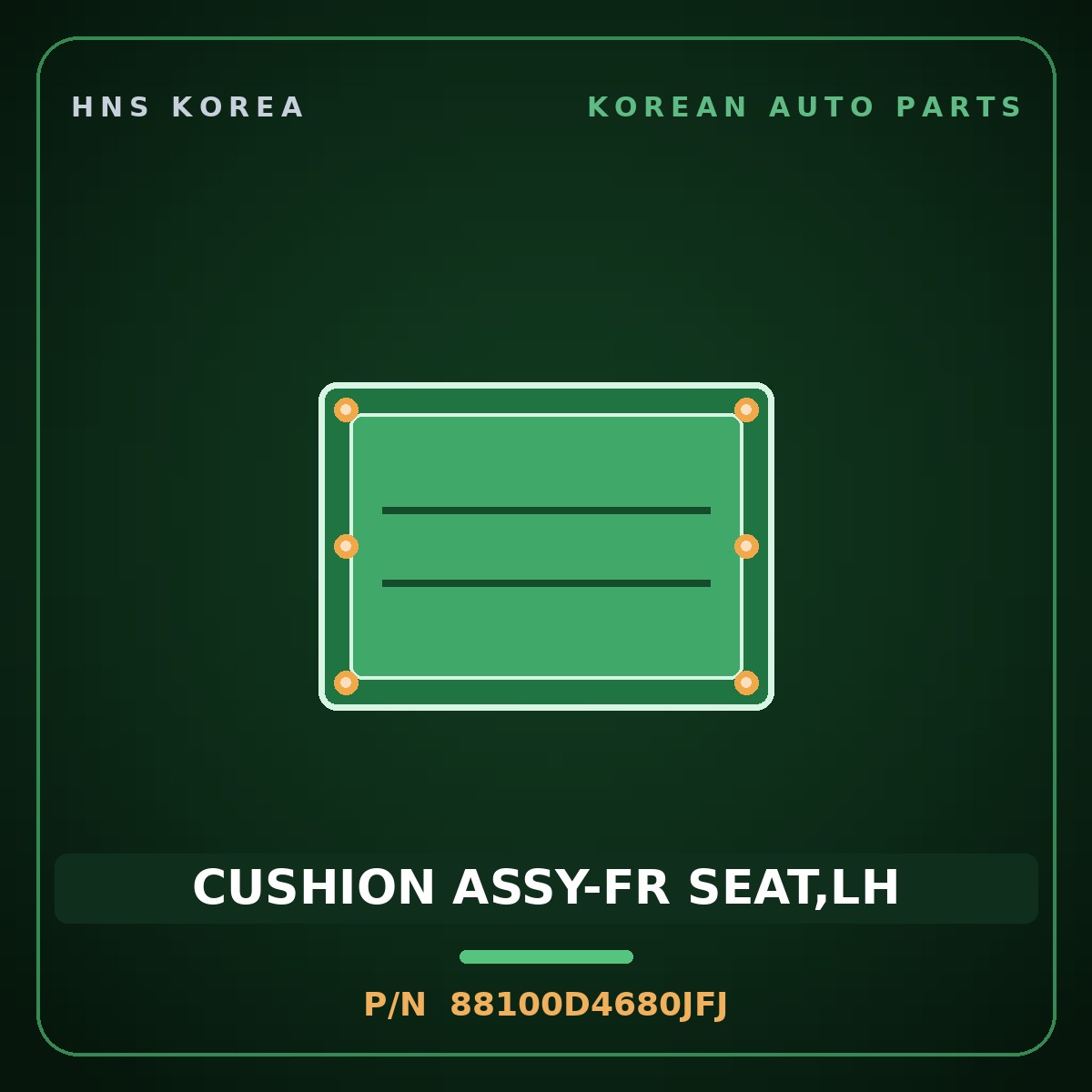Genuine Mobis CUSHION ASSY-FR SEAT,LH 88100D4680JFJ for K5 2016 HNS Parts Korea