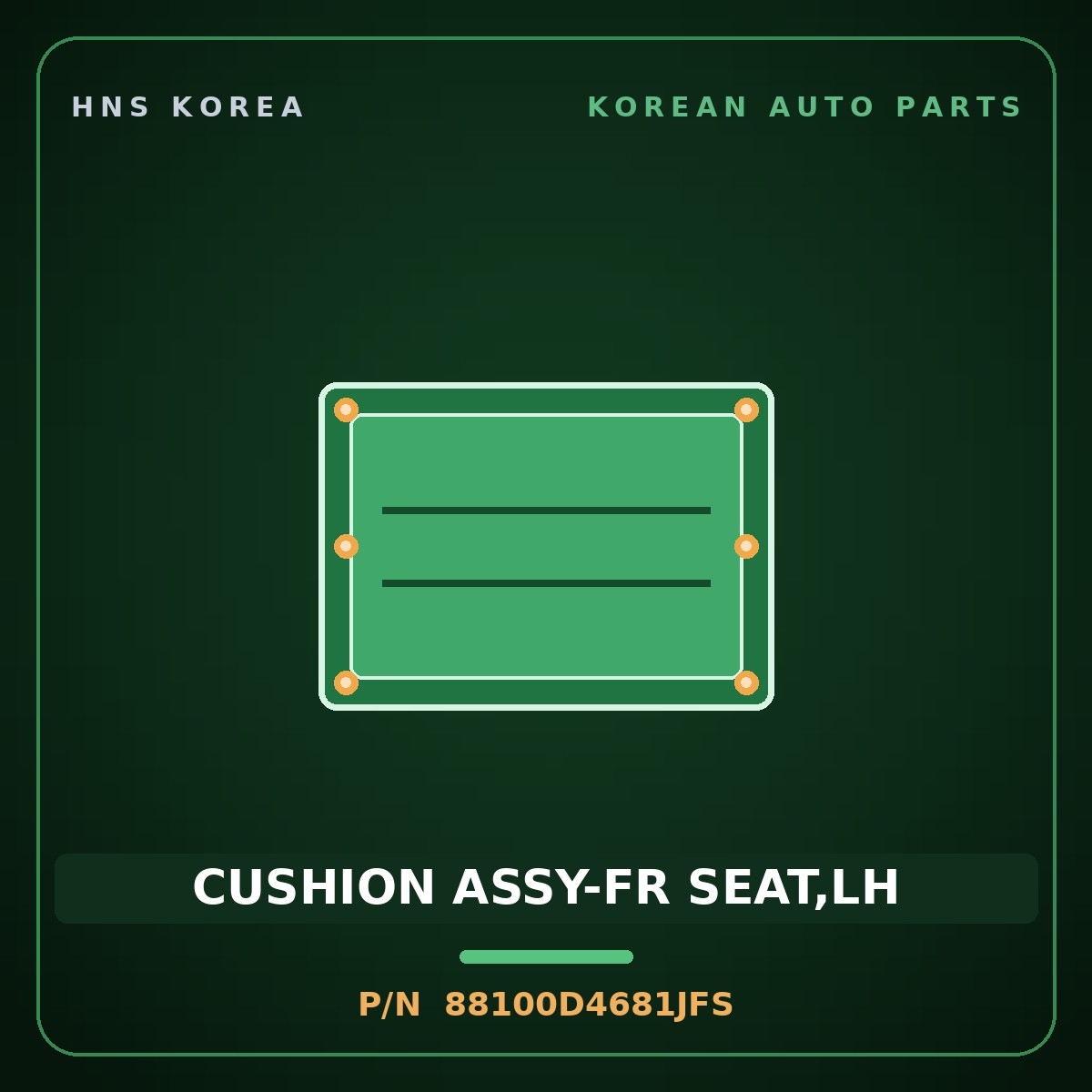 Genuine Mobis CUSHION ASSY-FR SEAT,LH 88100D4681JFS for K5 2016 HNS Parts Korea