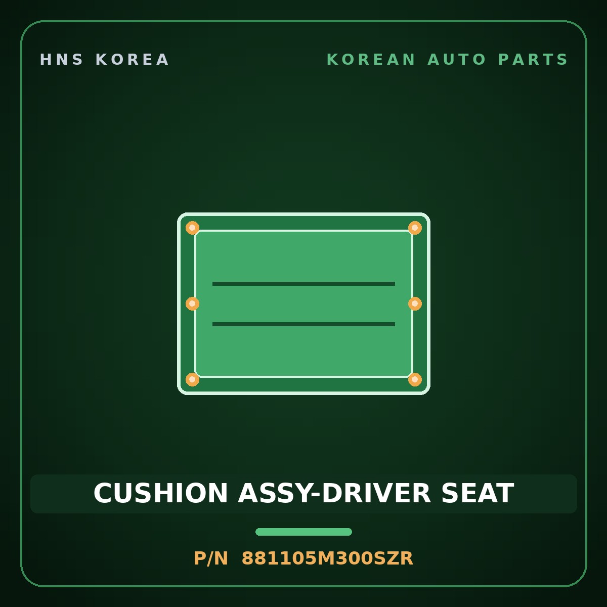Genuine Mobis CUSHION ASSY-DRIVER SEAT 881105M300SZR for Mighty 2015 HNS Parts Korea