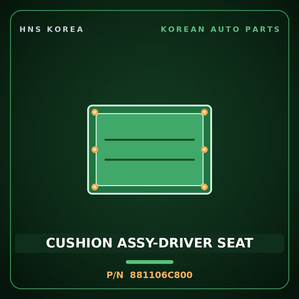 Genuine Mobis CUSHION ASSY-DRIVER SEAT 881106C800 for Mega Truck 2008 HNS Parts Korea