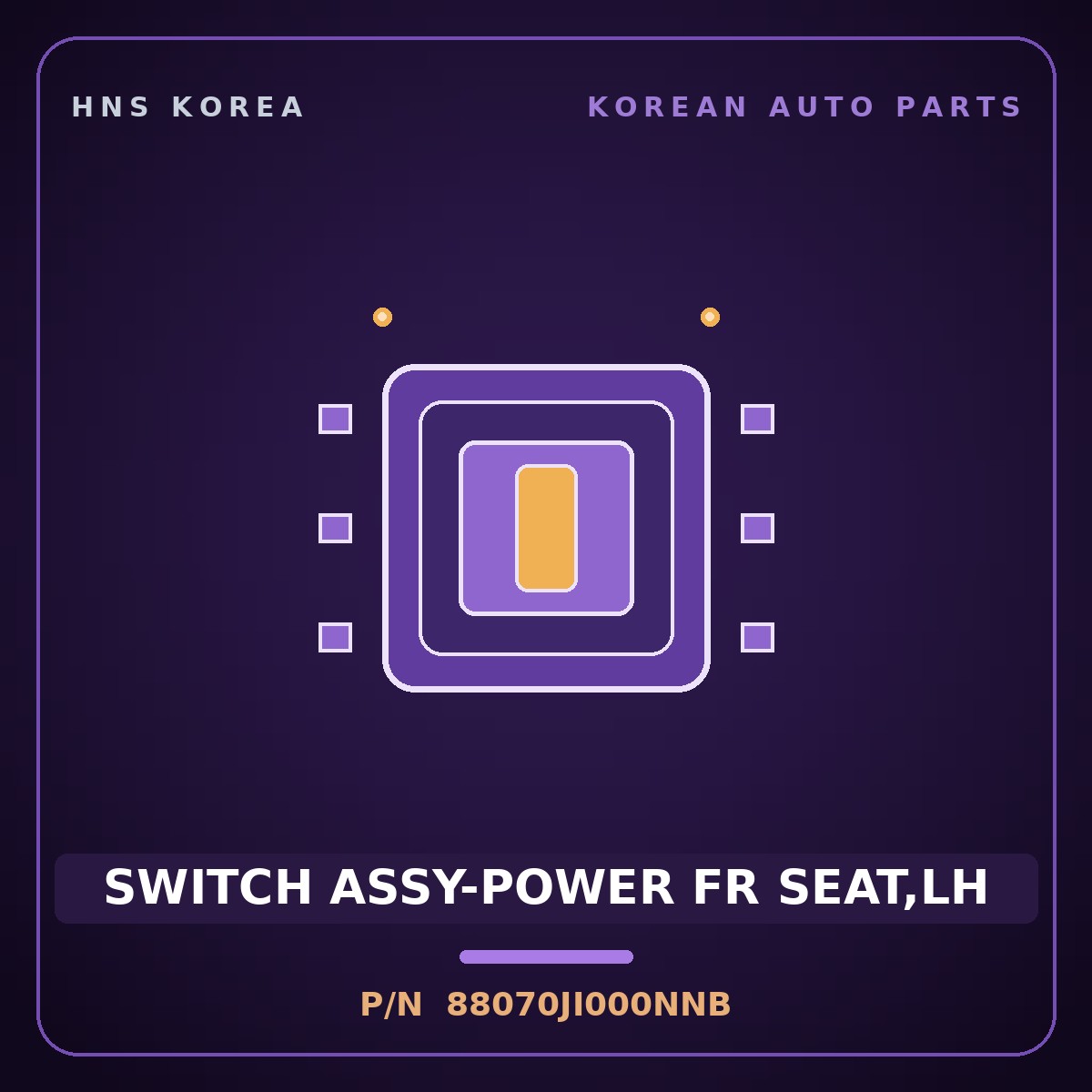 Genuine Mobis SWITCH ASSY-POWER FR SEAT,LH 88070JI000NNB for G80 2021 HNS Parts Korea