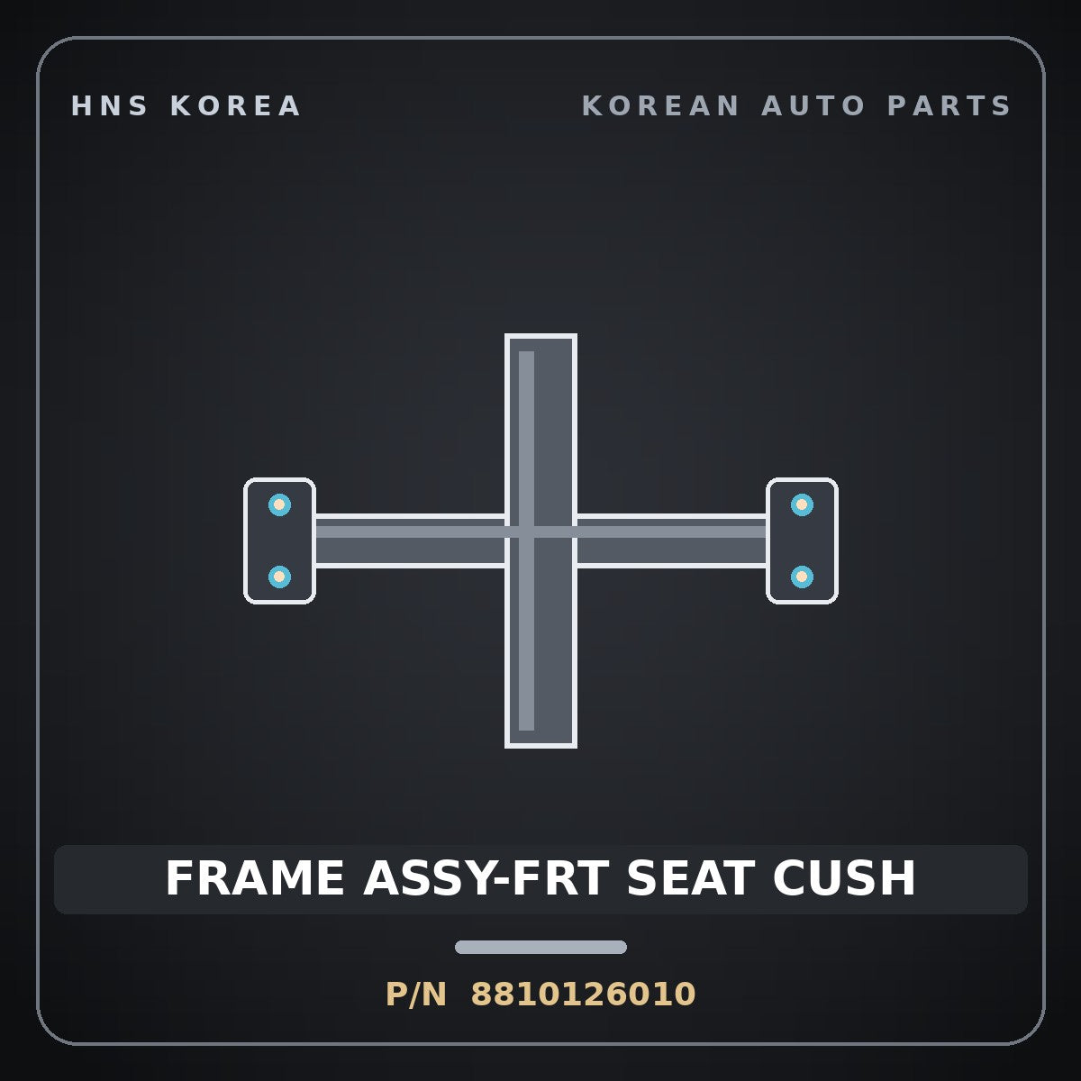 Genuine Mobis FRAME ASSY-FRT SEAT CUSH 8810126010 for Santa Fe 2000 HNS Parts Korea