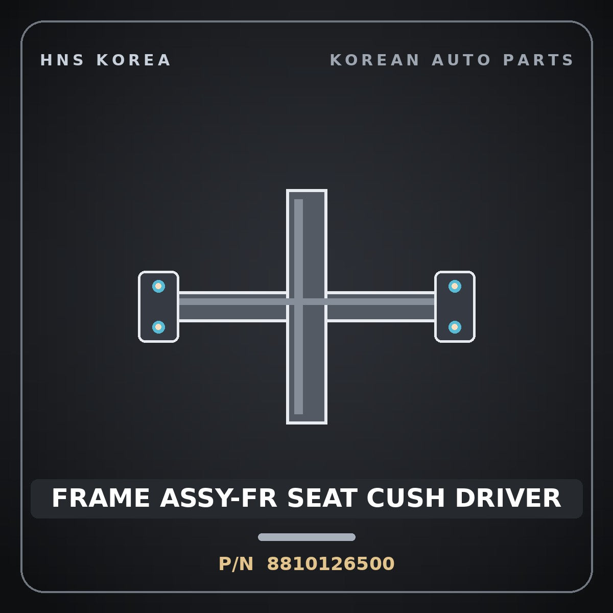Genuine Mobis FRAME ASSY-FR SEAT CUSH DRIVER 8810126500 for Santa Fe 2000 HNS Parts Korea