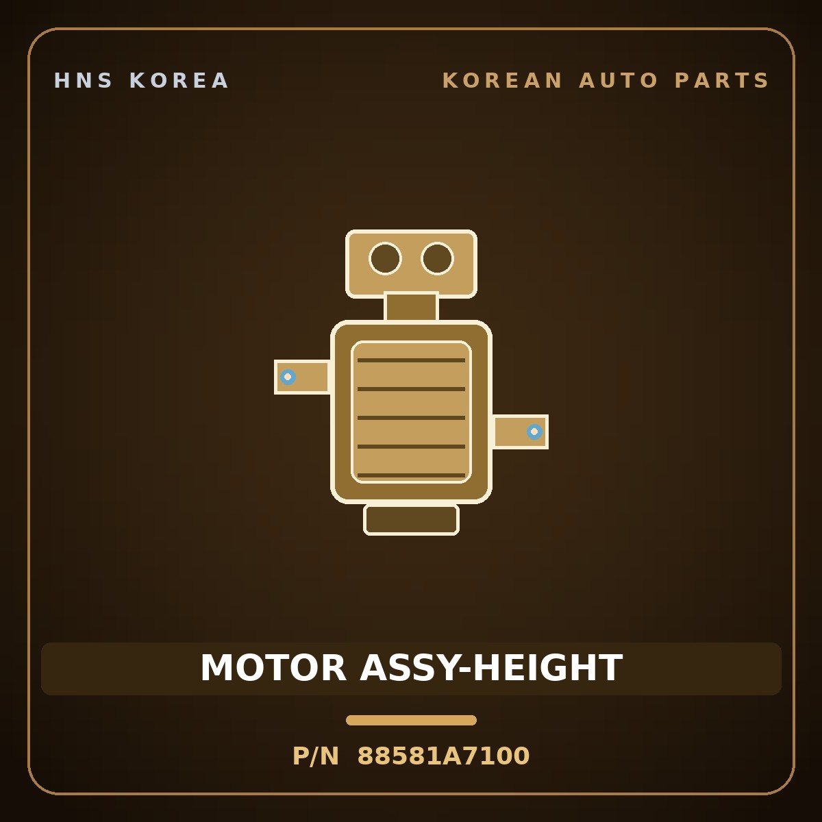 Genuine Mobis MOTOR ASSY-HEIGHT 88581A7100 for K3 2012 HNS Parts Korea