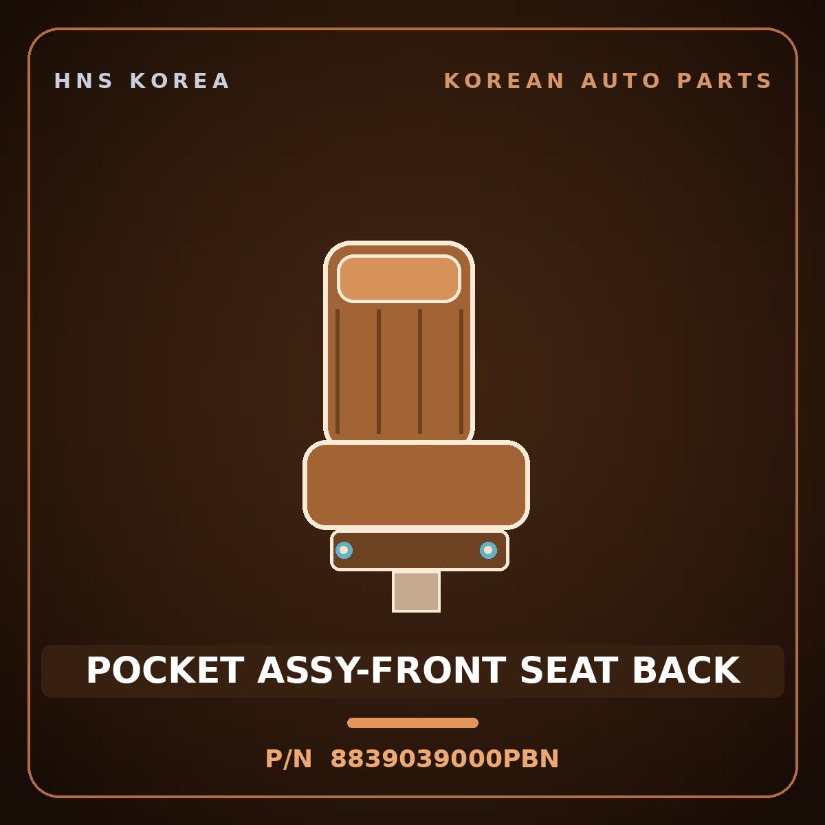 Genuine Mobis POCKET ASSY-FRONT SEAT BACK 8839039000PBN for Grandeur 1999 HNS Parts Korea