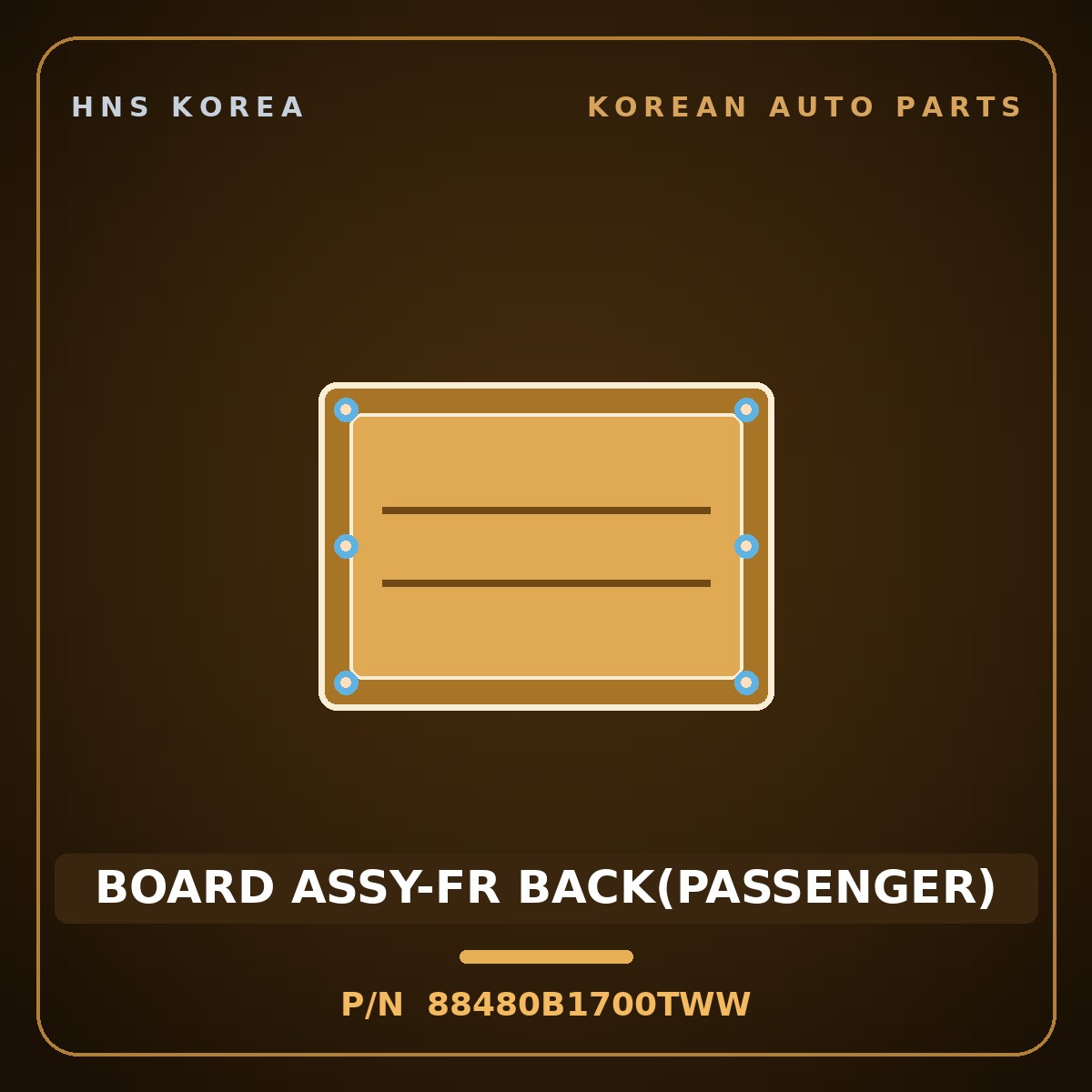 Genuine Mobis BOARD ASSY-FR BACK(PASSENGER) 88480B1700TWW for G80 2016 HNS Parts Korea