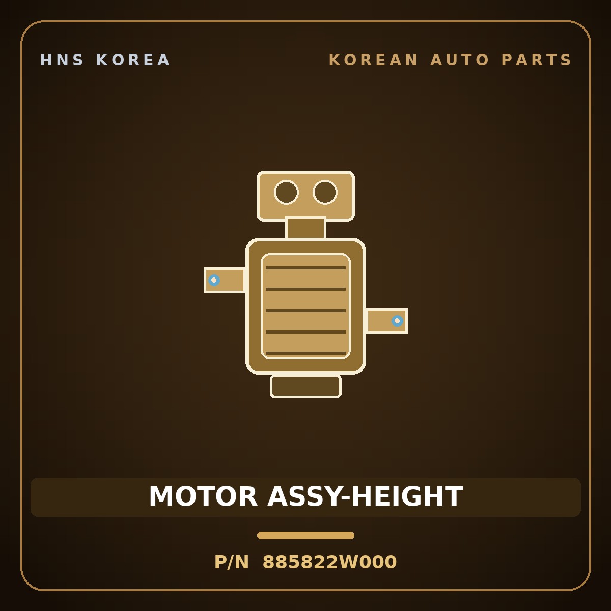 Genuine Mobis MOTOR ASSY-HEIGHT 885822W000 for Maxcruz 2013 HNS Parts Korea
