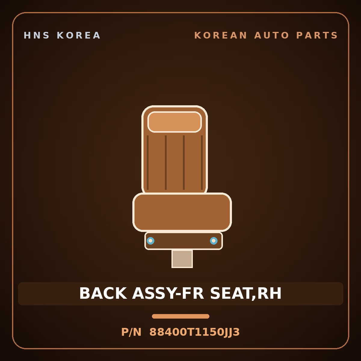 Genuine Mobis BACK ASSY-FR SEAT,RH 88400T1150JJ3 for G80 2020 HNS Parts Korea