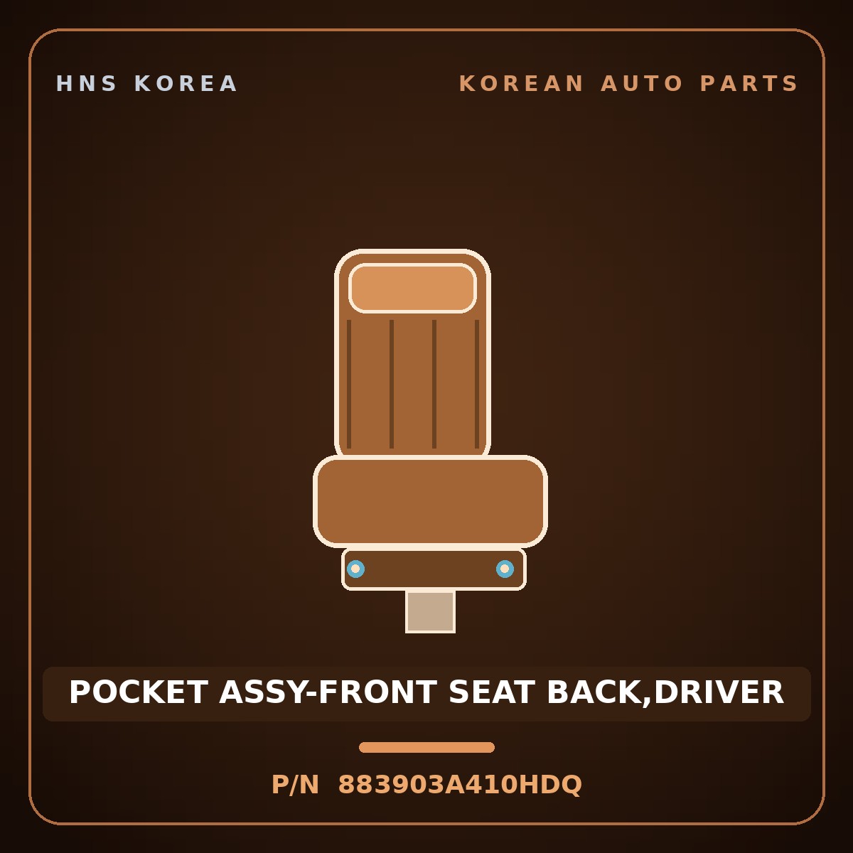 Genuine Mobis POCKET ASSY-FRONT SEAT BACK,DRIVER 883903A410HDQ for Trajet 1999 HNS Parts Korea