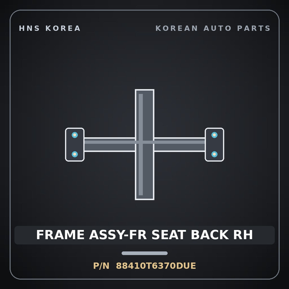 Genuine Mobis FRAME ASSY-FR SEAT BACK RH 88410T6370DUE for Genesis GV80 2020 HNS Parts Korea