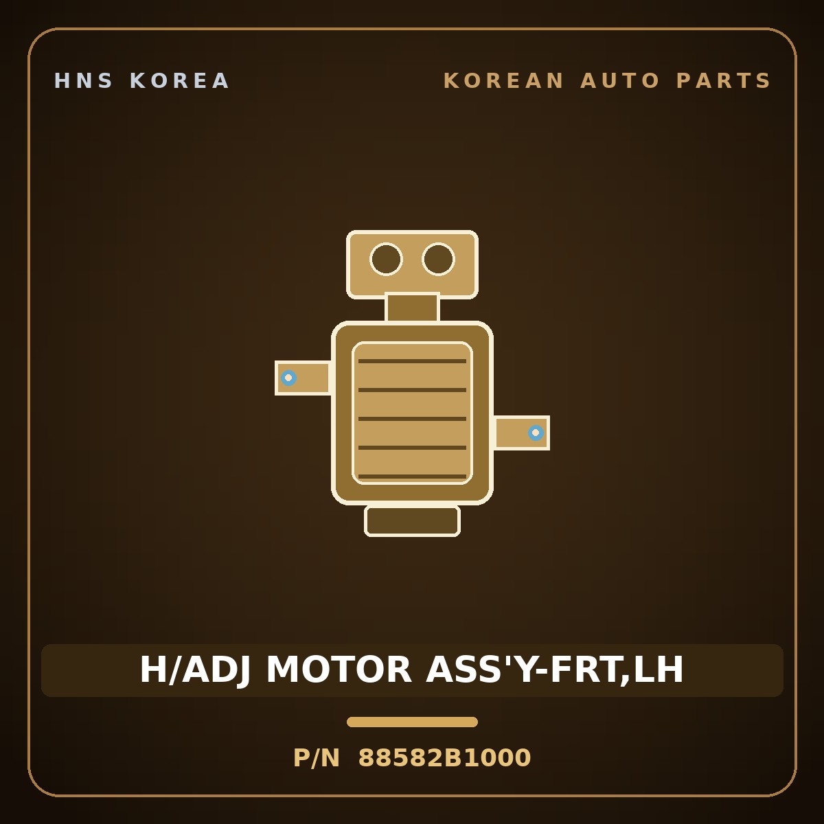Genuine Mobis H/ADJ MOTOR ASS'Y-FRT,LH 88582B1000 for G80 2014 HNS Parts Korea