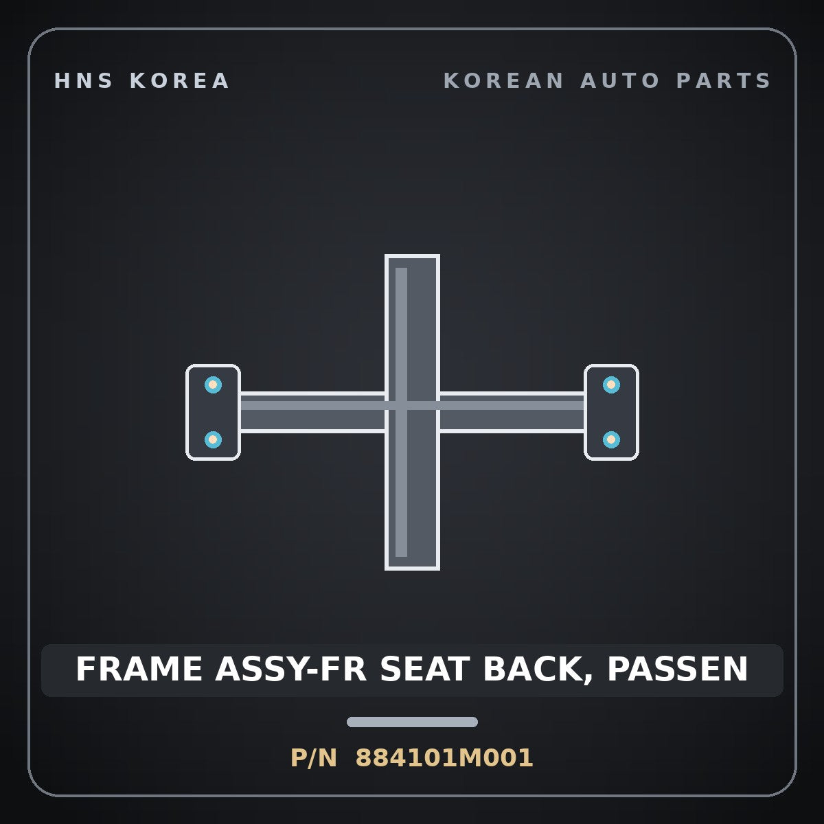 Genuine Mobis FRAME ASSY-FR SEAT BACK, PASSEN 884101M001 for Forte 2008 HNS Parts Korea