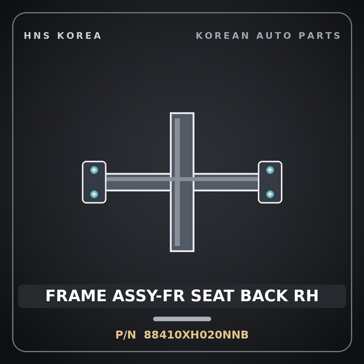 Genuine Mobis FRAME ASSY-FR SEAT BACK RH 88410XH020NNB for Nexo 2025 HNS Parts Korea