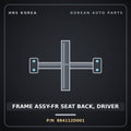 Genuine Mobis FRAME ASSY-FR SEAT BACK, DRIVER 884112D001 for Elantra 2000 HNS Parts Korea