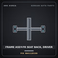 Genuine Mobis FRAME ASSY-FR SEAT BACK, DRIVER 884112D100 for Elantra 2000 HNS Parts Korea