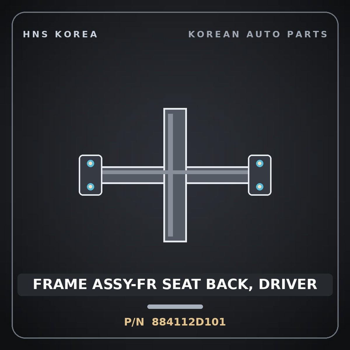Genuine Mobis FRAME ASSY-FR SEAT BACK, DRIVER 884112D101 for Elantra 2000 HNS Parts Korea
