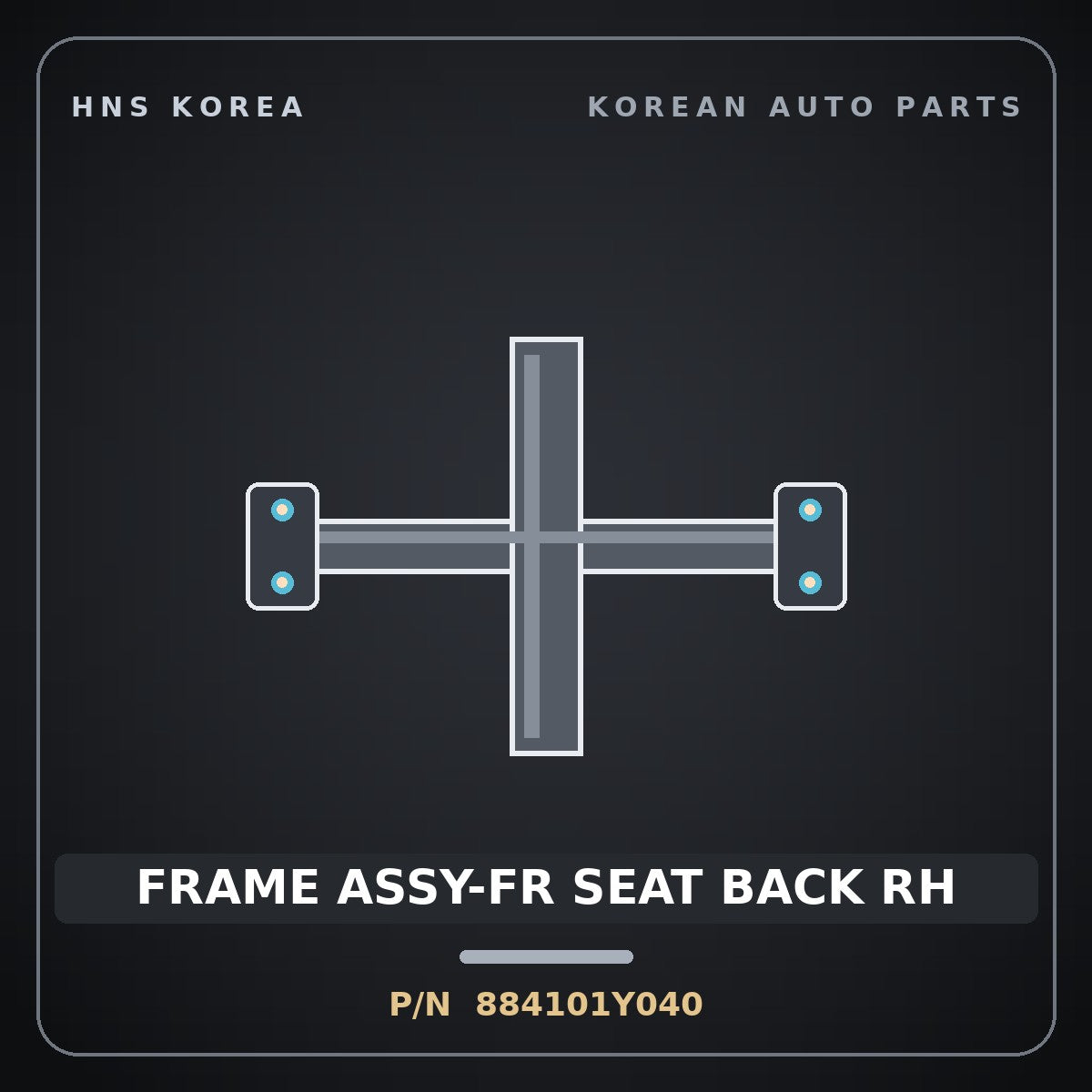 Genuine Mobis FRAME ASSY-FR SEAT BACK RH 884101Y040 for Morning 2011 HNS Parts Korea