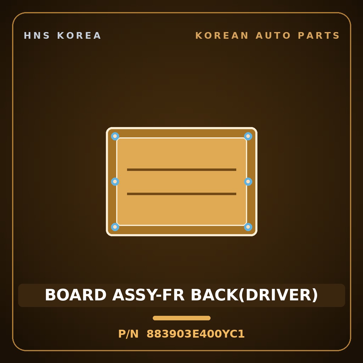 Genuine Mobis BOARD ASSY-FR BACK(DRIVER) 883903E400YC1 for Sorento 2006 HNS Parts Korea