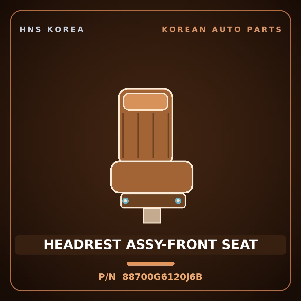 Genuine Mobis HEADREST ASSY-FRONT SEAT 88700G6120J6B for Morning 2017 HNS Parts Korea