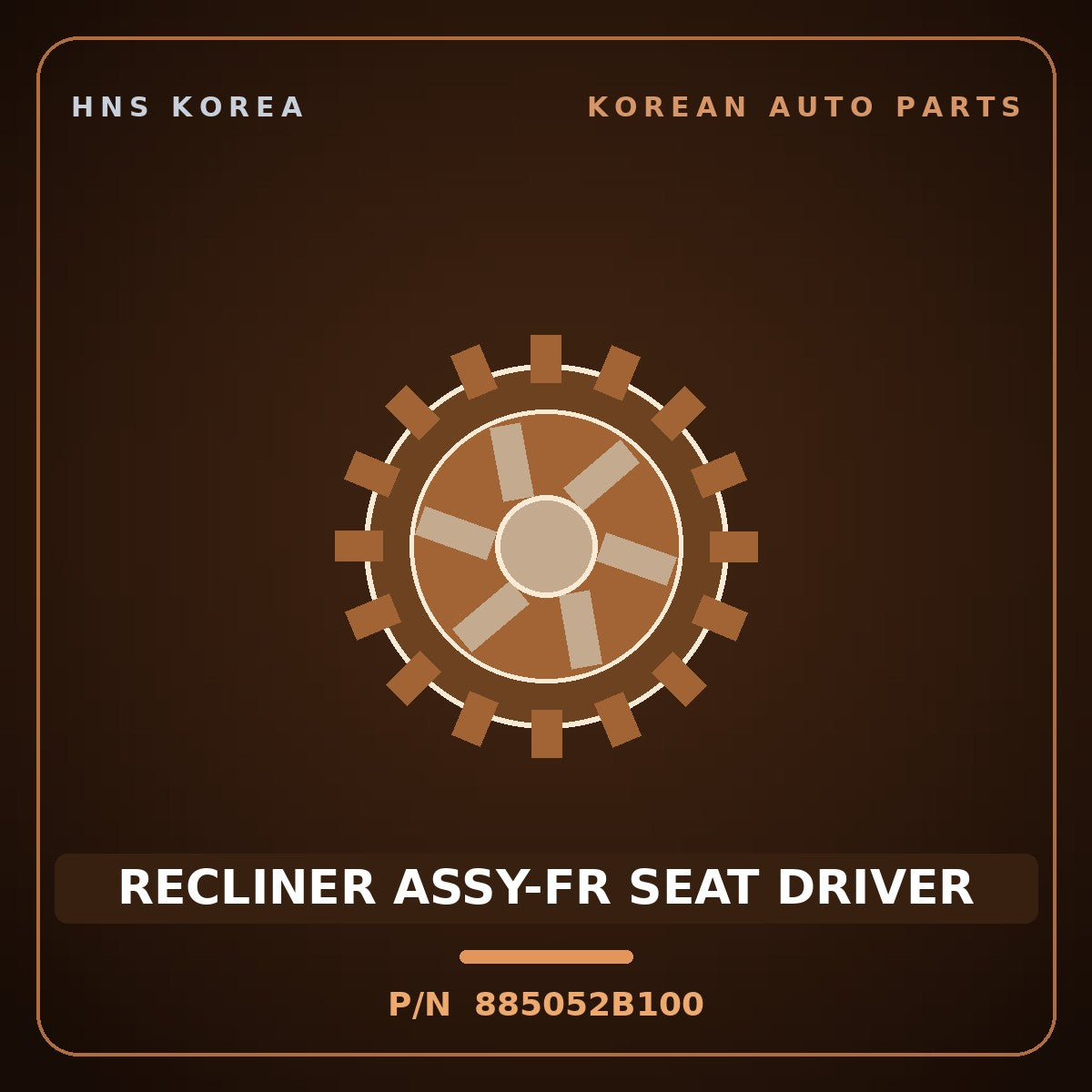 Genuine Mobis RECLINER ASSY-FR SEAT DRIVER 885052B100 for Santa Fe 2006 HNS Parts Korea