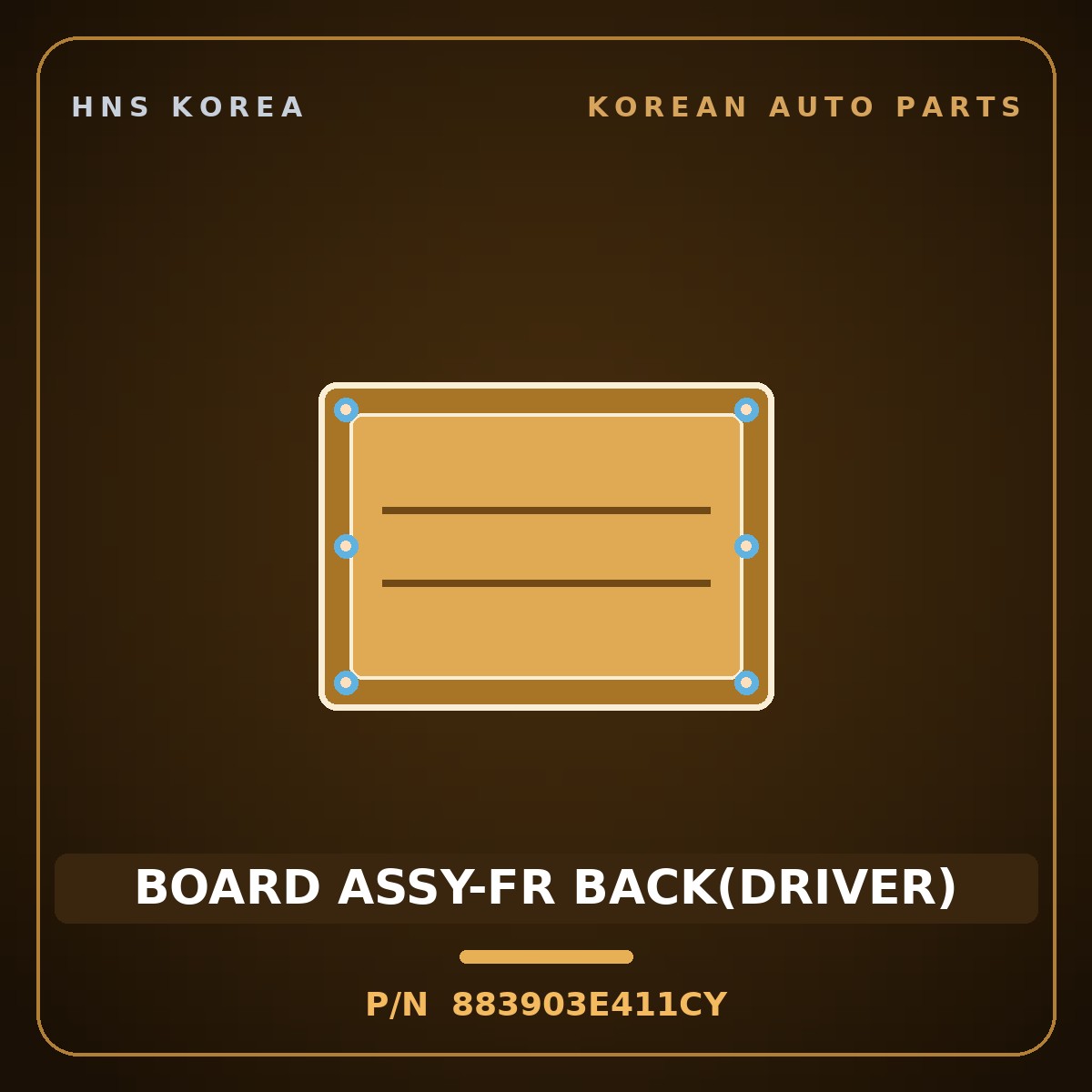 Genuine Mobis BOARD ASSY-FR BACK(DRIVER) 883903E411CY for Sorento 2006 HNS Parts Korea