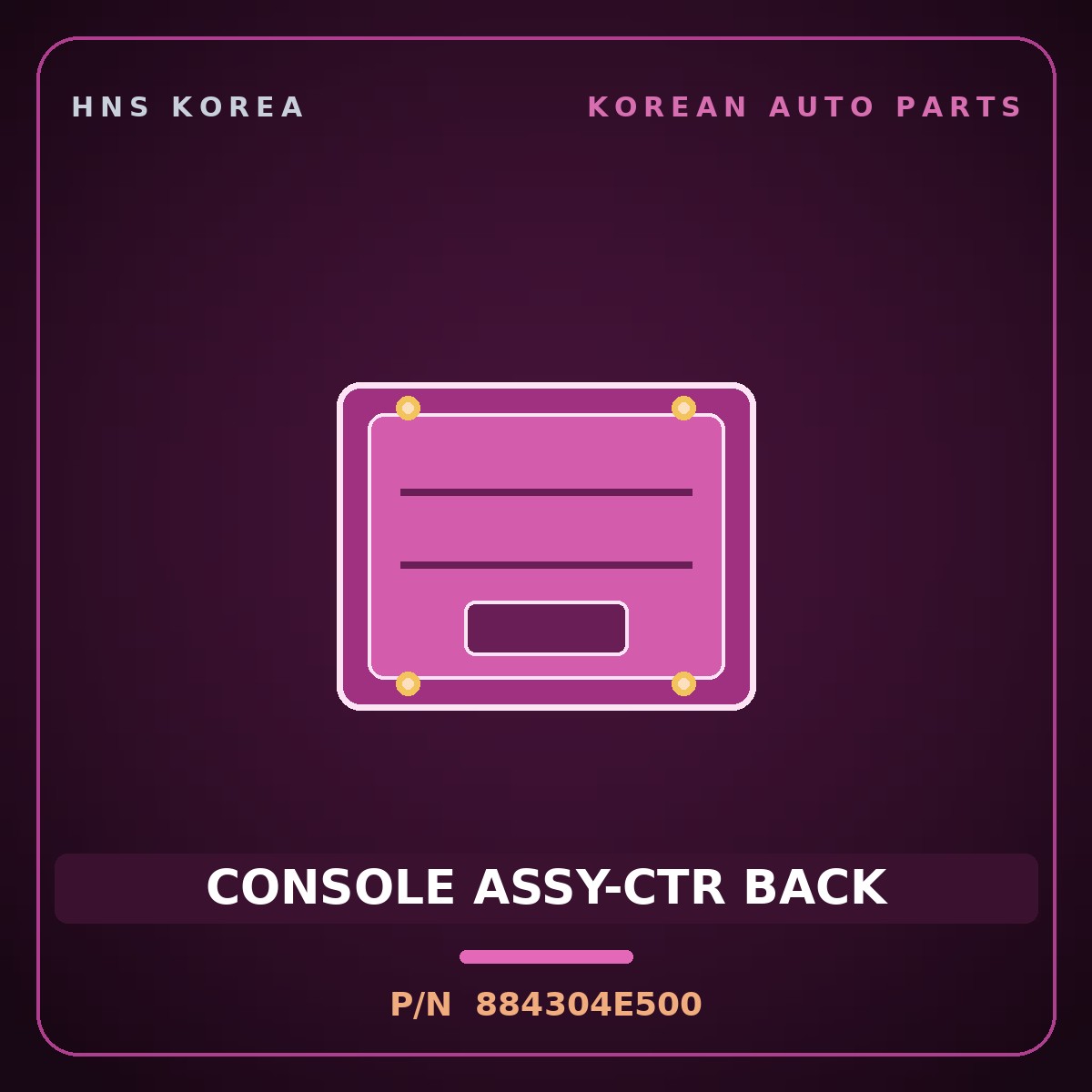 Genuine Mobis CONSOLE ASSY-CTR BACK 884304E500 for Bongo 2004 HNS Parts Korea