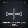 Genuine Mobis FRAME ASSY-FR SEAT BACK, DRIVER 884103W050 for Sportage 2010 HNS Parts Korea