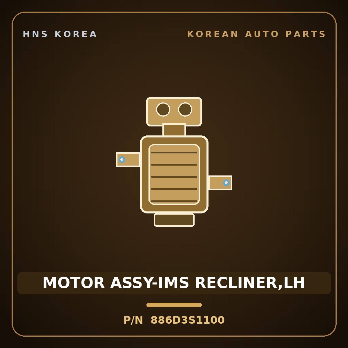 Genuine Mobis MOTOR ASSY-IMS RECLINER,LH 886D3S1100 for Santa Fe 2018 HNS Parts Korea