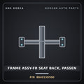 Genuine Mobis FRAME ASSY-FR SEAT BACK, PASSEN 884013D500 for Grandeur 1999 HNS Parts Korea