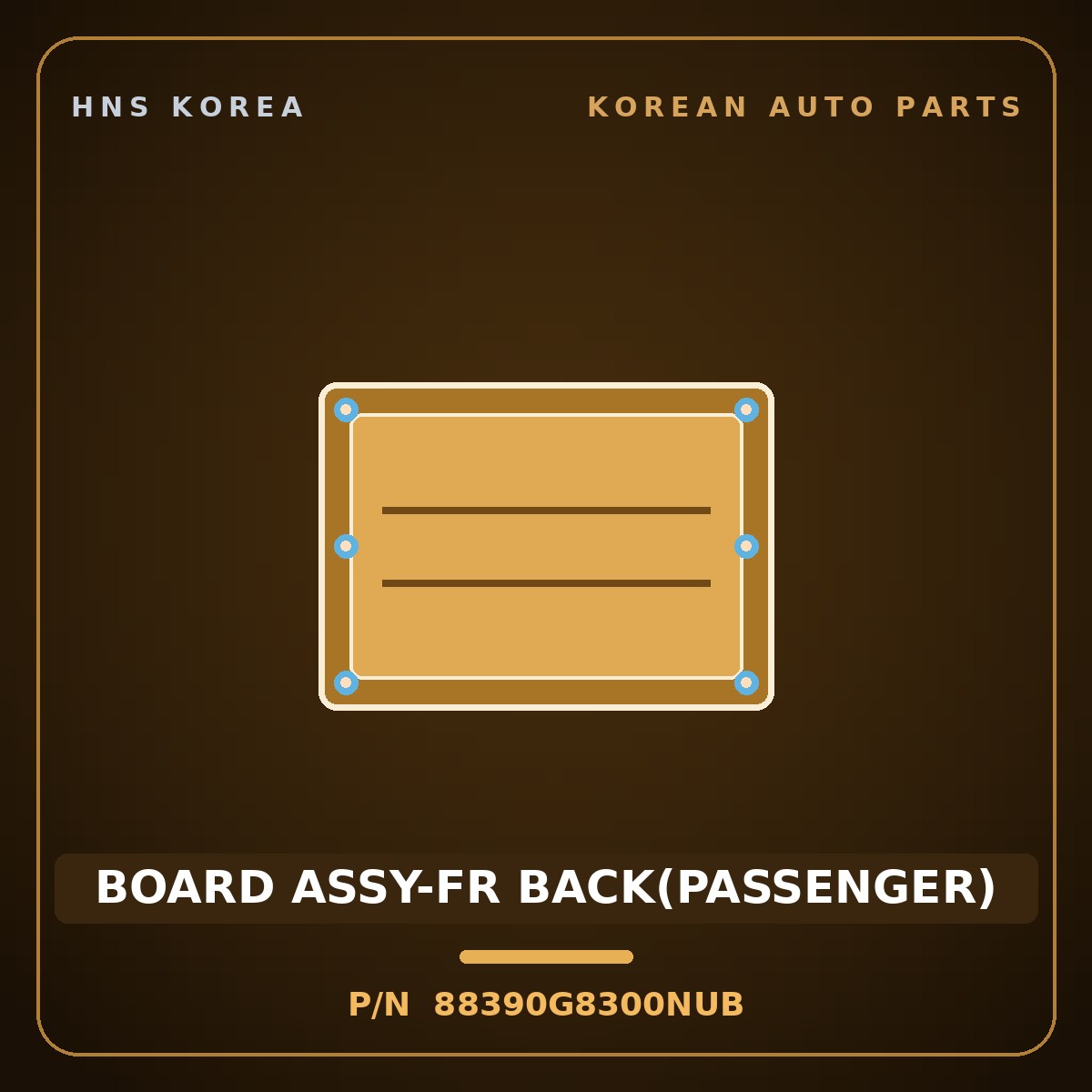 Genuine Mobis BOARD ASSY-FR BACK(PASSENGER) 88390G8300NUB for Grandeur 2017 HNS Parts Korea